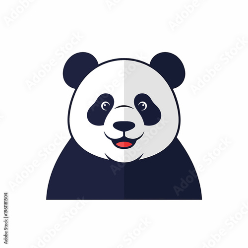 Cartoon panda bear smiling face.