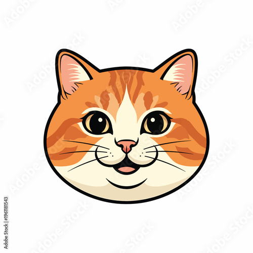 Cartoon orange cat face smiling 1.