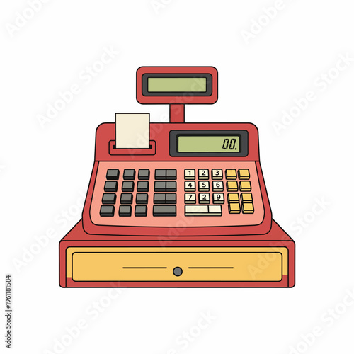 Cash Register with Display Screen.