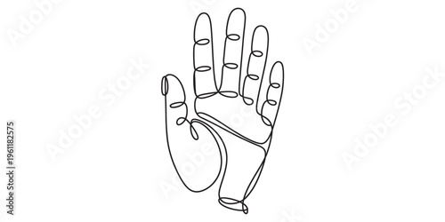 line drawing of a hand wearing a wrist brace