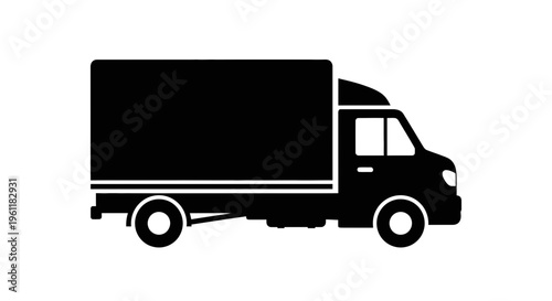 Modern business logo features a minimal flame logo fire symbol on a black silhouette vector truck d2 101