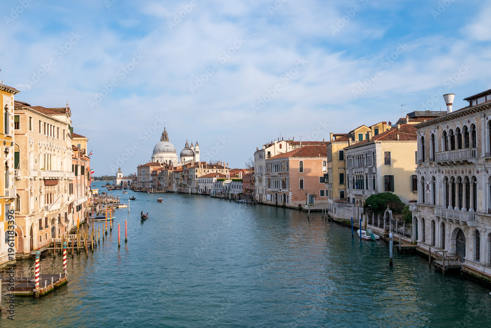 Obraz premium View of Venice Grand Canal with Santa Maria della Salute, historic baroque church in Italy