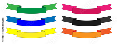 Colorful Ribbons: Six vibrant ribbons unfurl, their cheerful hues adding a touch of elegance to any design. Each ribbon presents its own unique shade.