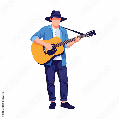 Man playing acoustic guitar music.