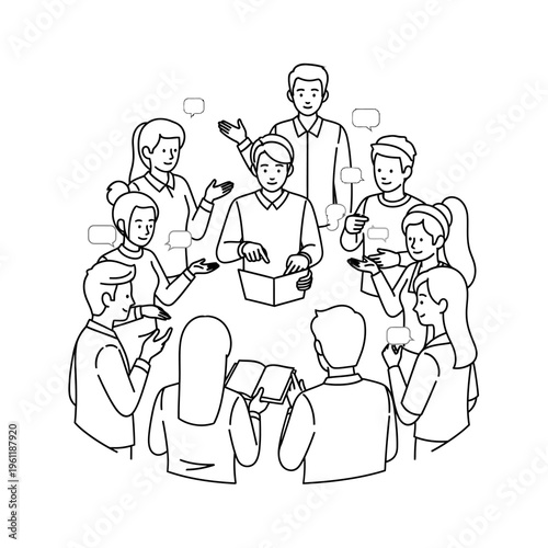 People gathered around a meeting table.
