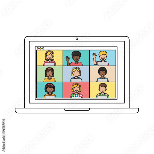 People on video conference call.