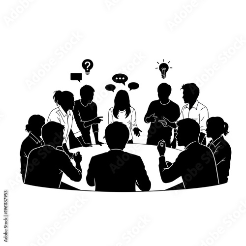 People sitting around a meeting table.