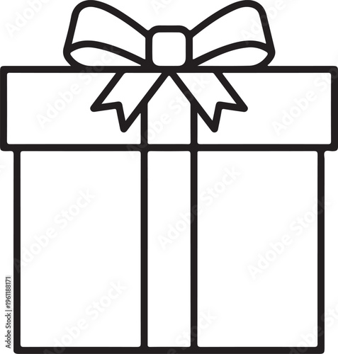 A gift box with a decorative bow ribbon on top