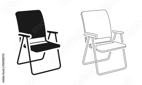 beach folding chair icon vector illustration isolated on white background.