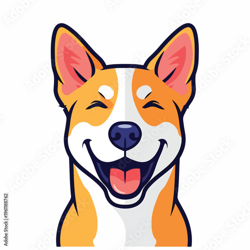 Smiling cartoon dog face closeup 3.