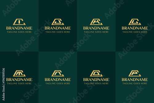 Letters CI CJ CK CL CM CN CO CP Gold Bar Logo, symbolizing wealth, value, and premium quality