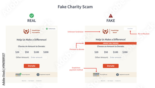 Fake charity scam warning signs
