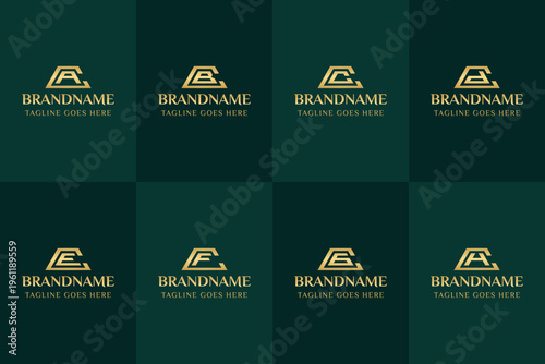 Letters CA CB CC CD CE CF CG CH Gold Bar Logo, symbolizing wealth, value, and premium quality