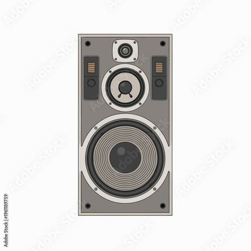 Large Grey Home Stereo Speaker System.