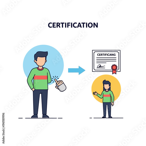 Person receiving a certification award.