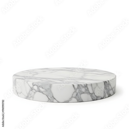 A white marble cake stand on a white background