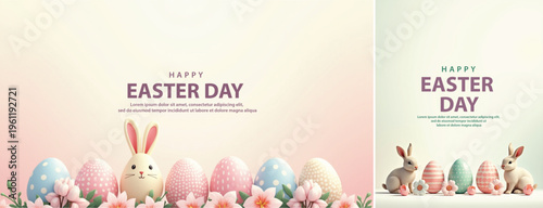 Elegant easter day background, Decorative happy easter day background for website, social media template