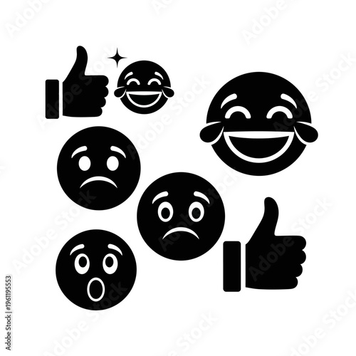 Collection of various emoticon faces.