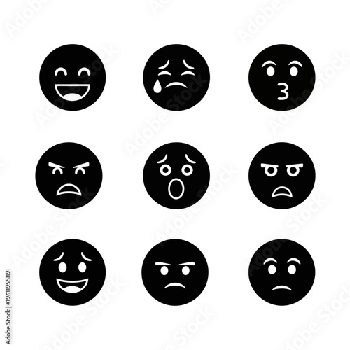 Collection of various emoticon faces.