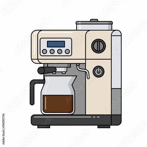 Modern coffee maker machine appliance.