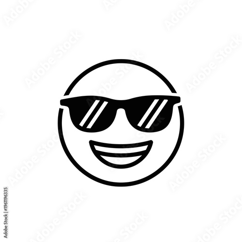Smiling face with sunglasses on.