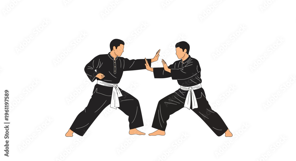 Fototapeta premium Martial Arts Sparring Vector