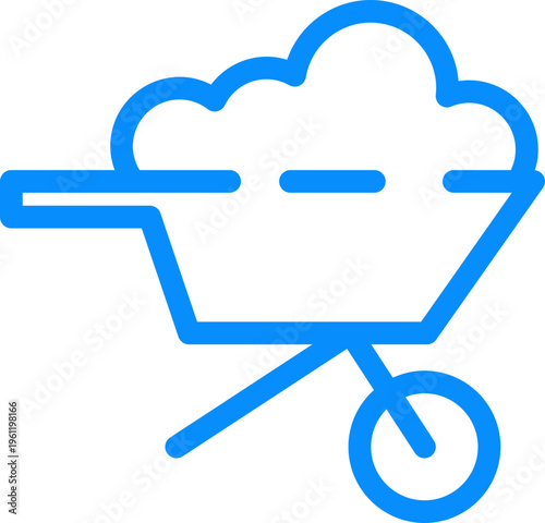 Rounded Stroke Wheelbarrow Icon