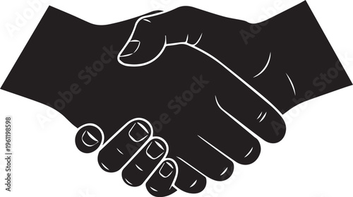 Handshake icon, business partnership symbol, agreement handshake, corporate deal illustration