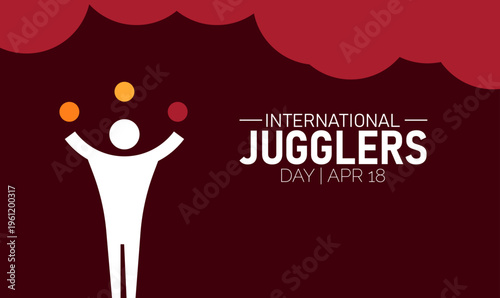 International Jugglers Day Celebration with Juggler Silhouette and Colorful Balls