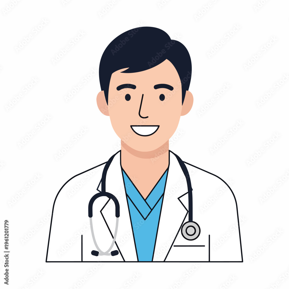 Fototapeta premium Smiling male doctor with stethoscope 6.