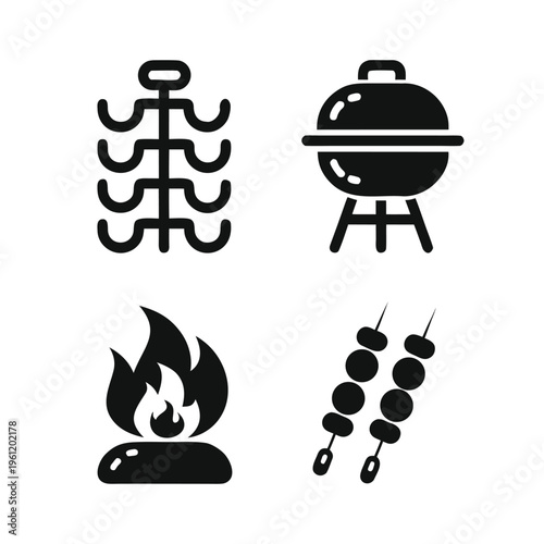 Black of a chef hat fire flame four leaf clover and horseshoe