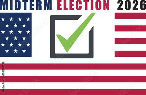 US Midterm Elections 2026 Poster, Banner, Advertisement Design.