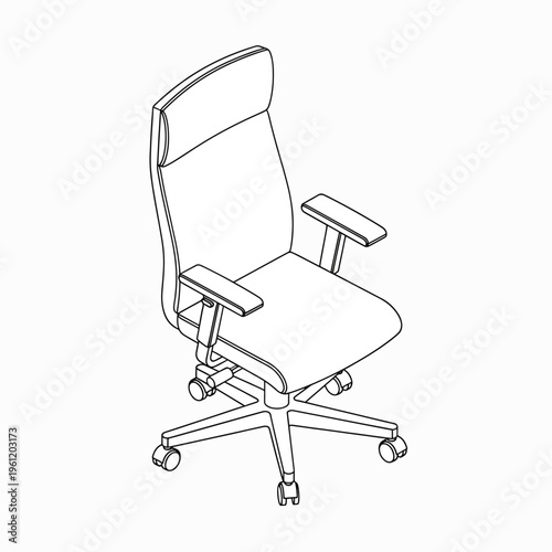 Ergonomic office chair with armrests wheels.