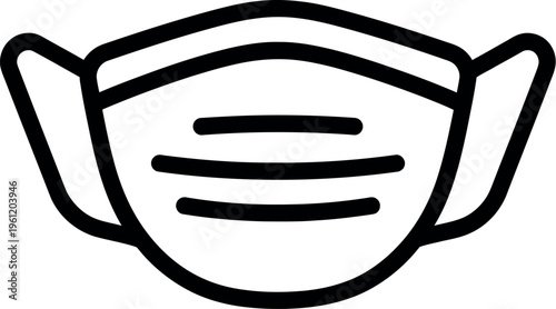 Black line art face mask icon