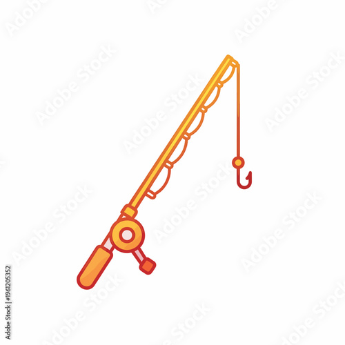 Fishing Rod with Hook and Line.