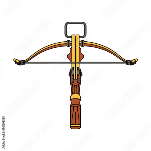 Crossbow with wooden stock and limbs.