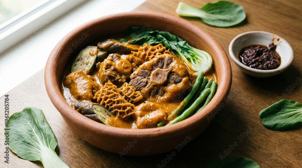 Fototapeta premium Traditional Filipino Kare Kare Peanut Stew with Oxtail