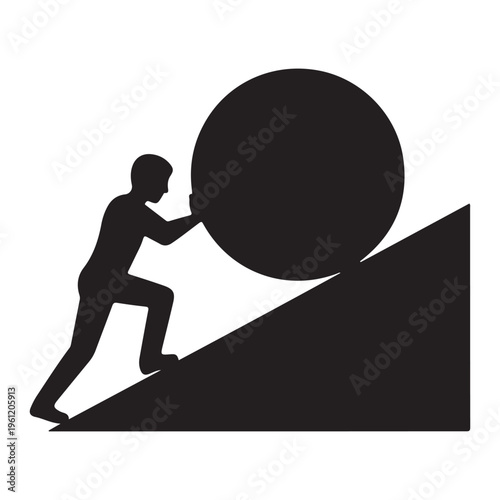 Effort icon with person pushing an object upwards
