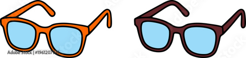 Modern Hipster Style Eyeglasses Vector Illustration Set