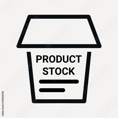 Black shopping bag with product stock text