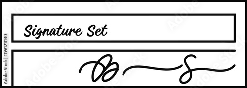Signature set with two sample signatures cursive