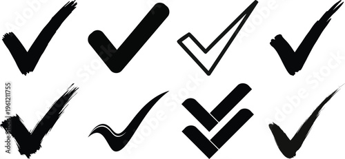 Two faint gray checkmarks on a black background