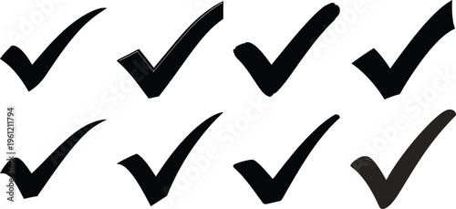 A gray checkmark on a black background