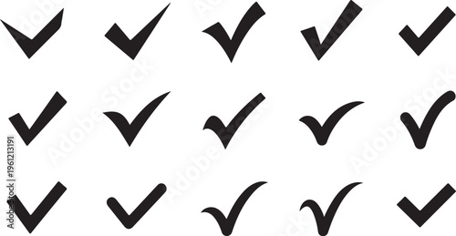 Black checkmarks on a white background pattern design