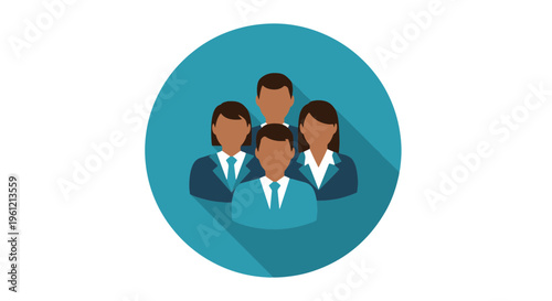 Business Team Collaboration Icon Representing Professional People Working Together