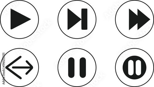 Black player control on white background controls 3