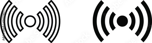 Outline and solid WiFi signal icons wireless network connectivity