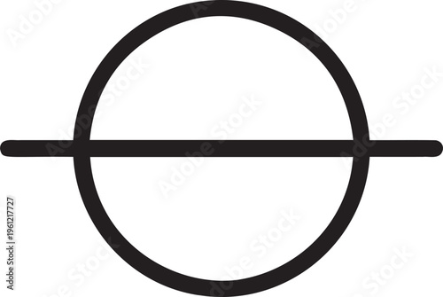 Minimalist circle with horizontal line symbol vector illustration of.