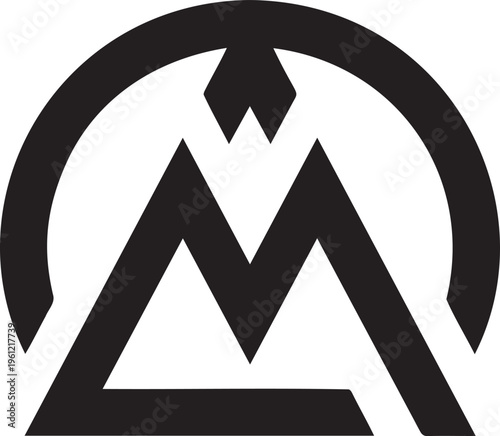 Abstract image featuring an upward pointing arrow within curved lines.