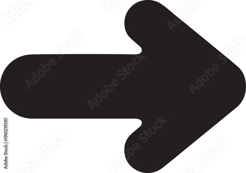 Black right pointing arrow on white background silhouette 3